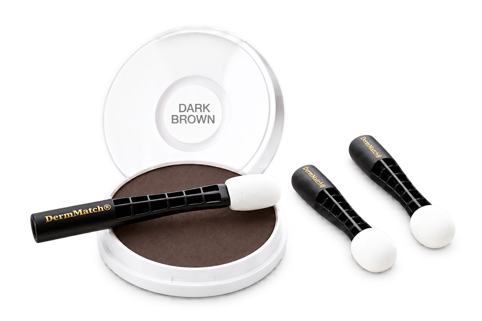 Ανοιχτός δίσκος DermMatch Σκούρο καστανό (Dark Brown) με τρεις εφαρμοστές EZ.